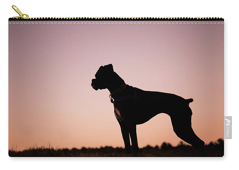 800x570 Boxer Dog Sunset Silhouette Carry All Pouch For Sale By Stephanie