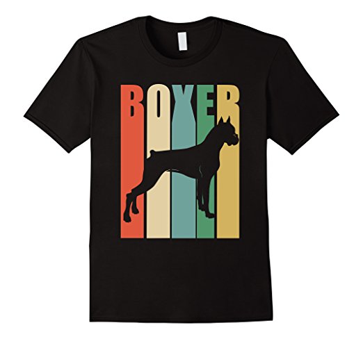 522x488 Boxer Dog Vintage Rainbow Style Silhouette T Shirt