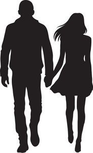 183x300 Man And Woman Silhouette Clip Art Couple Clipart Image