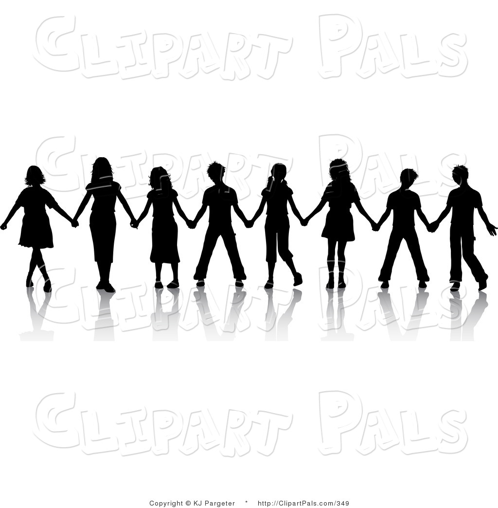 1024x1044 Pal Clipart Of A Group Of Black Silhouetted Boys And Girls
