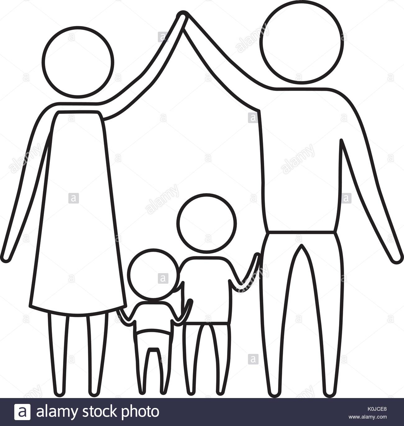 1300x1371 Sketch Silhouette Of Pictogram Parents Holding Hands Up And Baby