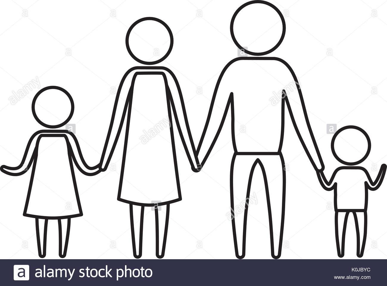 1300x961 Sketch Silhouette Of Pictogram Parents With A Girl And Little Boy