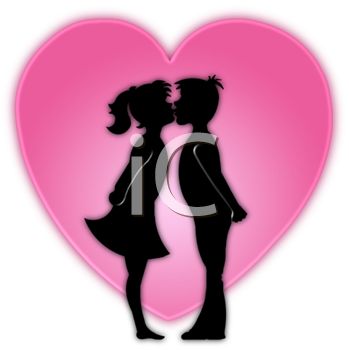 349x350 Picture Silhouette Boynd Girl Kisses In Front
