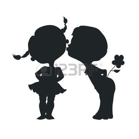 450x450 Silhouettes De Baisers Et Une Fille Image