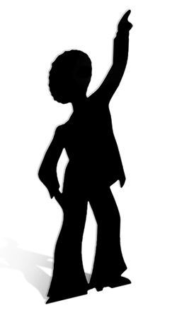 250x446 Disco Dancer Silhouette Boy Cardboard Cutout