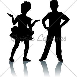 325x325 Happy Silhouette Smaall Girl Gl Stock Images