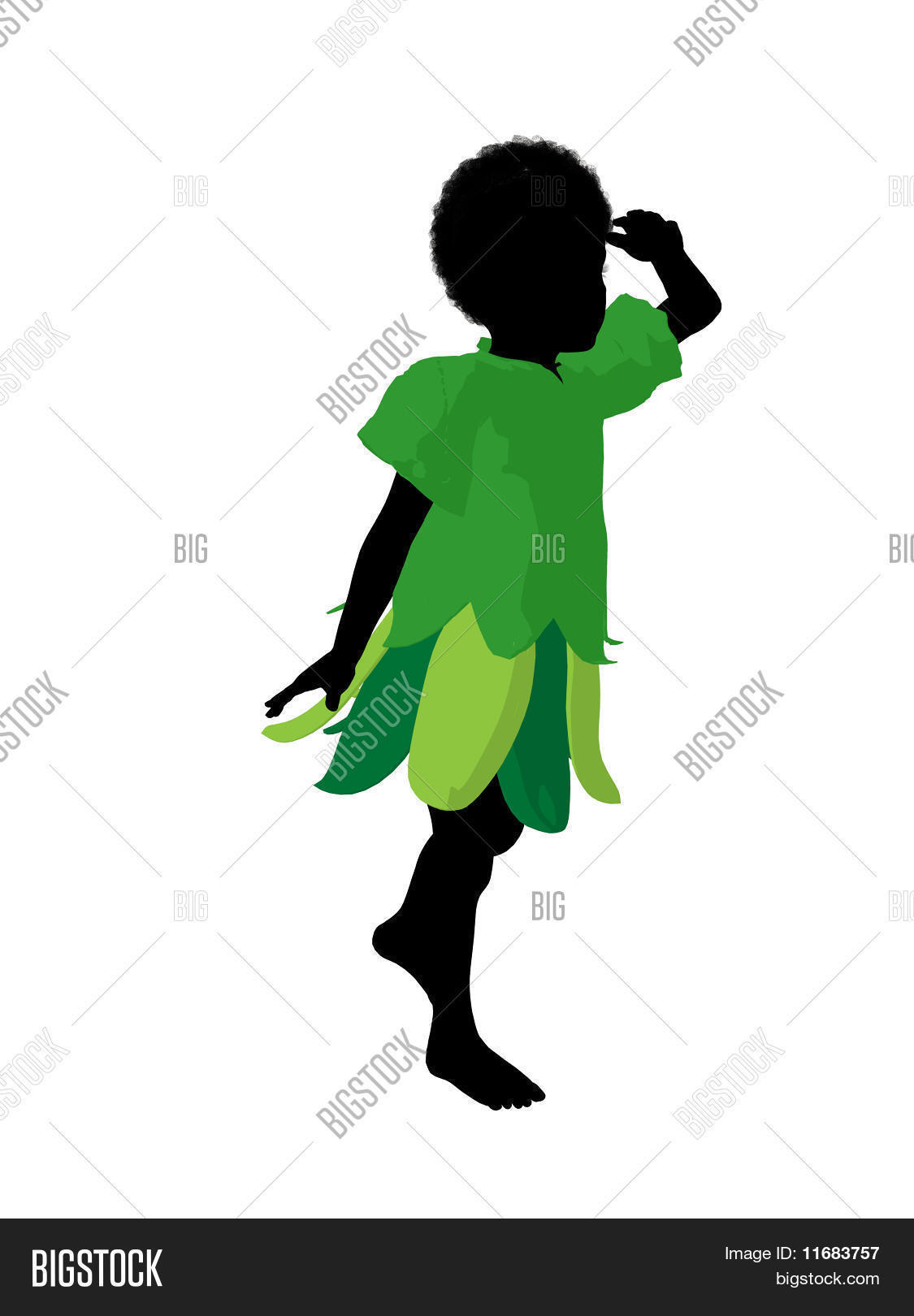 1125x1620 African American Boy Fairy Silhouette Illustration Image