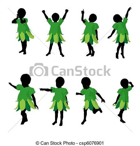 450x470 African American Boy Fairy Silhouette Illustration Stock