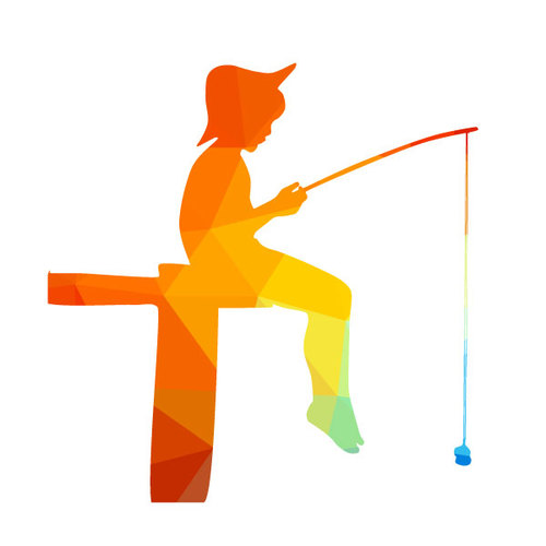 500x500 Silhouette Of A Boy Fishing Public Domain Vectors