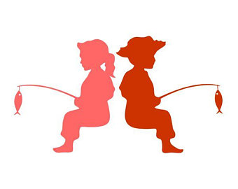 340x270 Boy Fishing Stamp Etsy