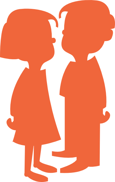 378x596 Boy Girl Silhouette Orange Clip Art