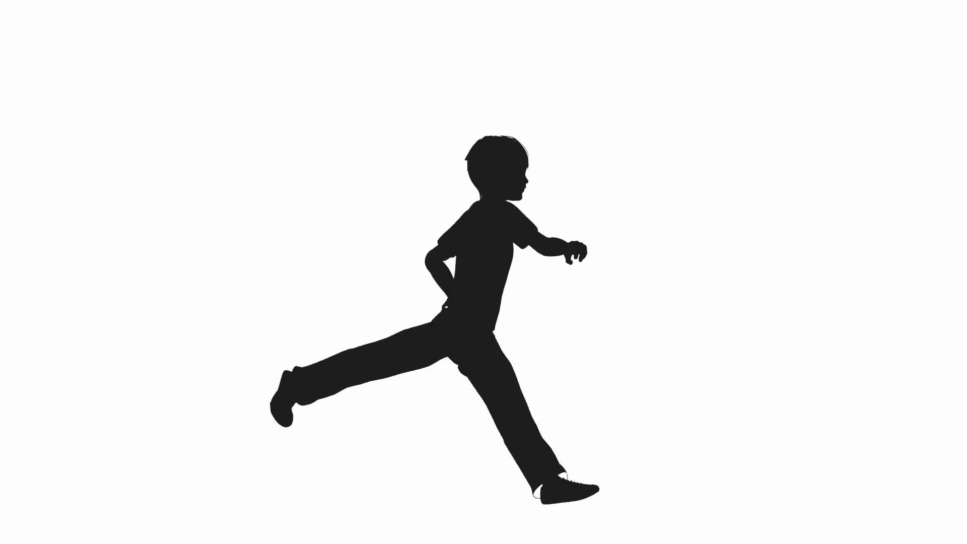 1920x1080 Boy Running Silhouette On A White Background Motion Background
