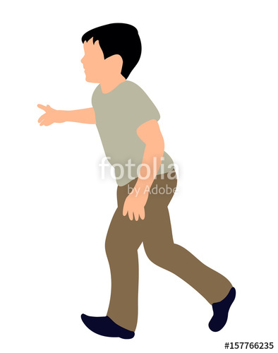 394x500 Little Boy Running, Joy, Color Silhouette Stock Photo And Royalty