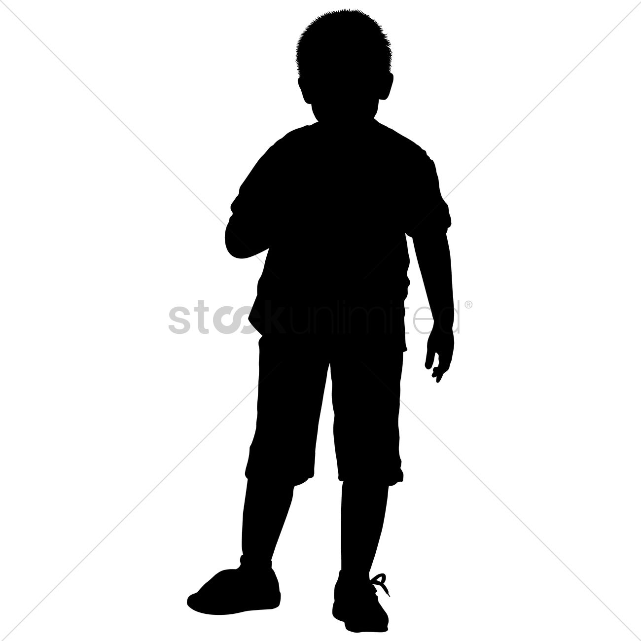 1300x1300 Silhouette Of A Boy Standing Vector Image