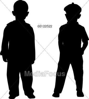 342x380 Silhouettes Of Two Small Boys