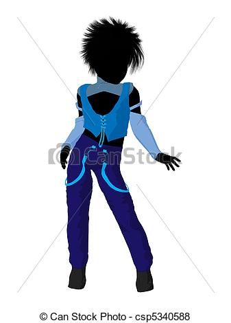 337x470 Punker Boy Silhouette Illustration. Punker Boy Illustration