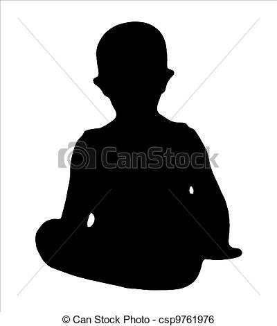 400x470 Silhouette Of A Little Boy Silhouette Of Sitting Little Stock