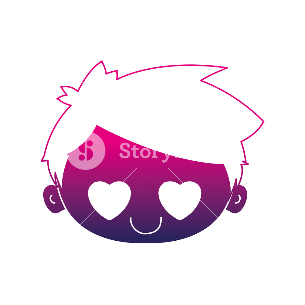 1000x1000 Silhouette Head Boy In Love With Hairstyle Vector Illustration