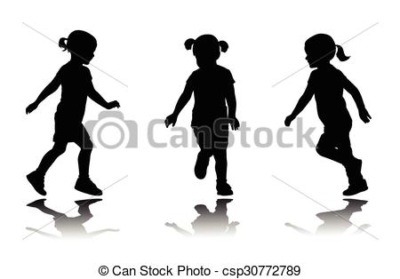 450x314 Little Girl Running Silhouettes