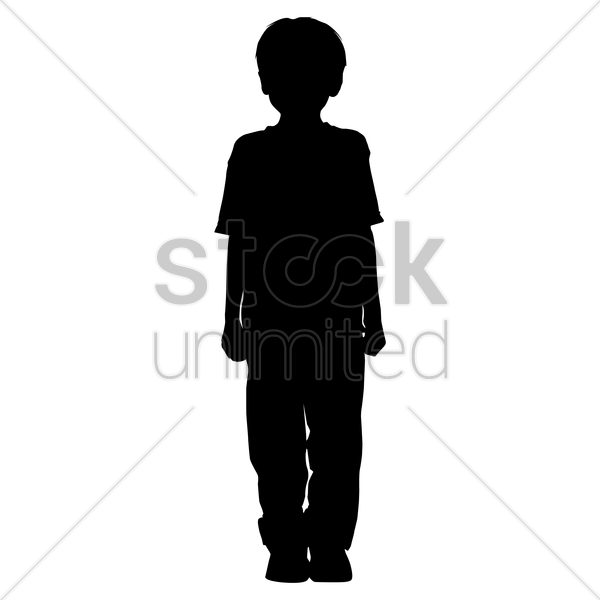 600x600 Silhouette Of A Boy Standing Vector Image