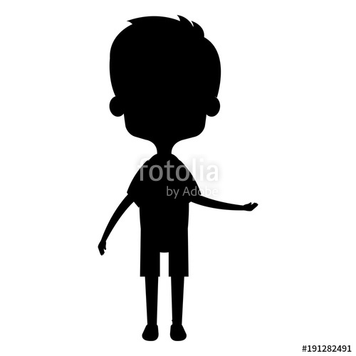 500x500 Cute And Little Boy Silhouette Vector Illustration Design Stock