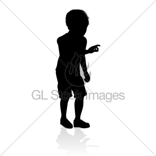 500x500 Kid Child Silhouette Gl Stock Images