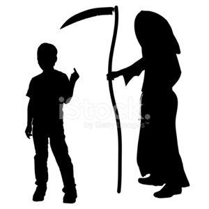 300x300 Vector Silhouette Of A Boy With The Grim Stock Vectors