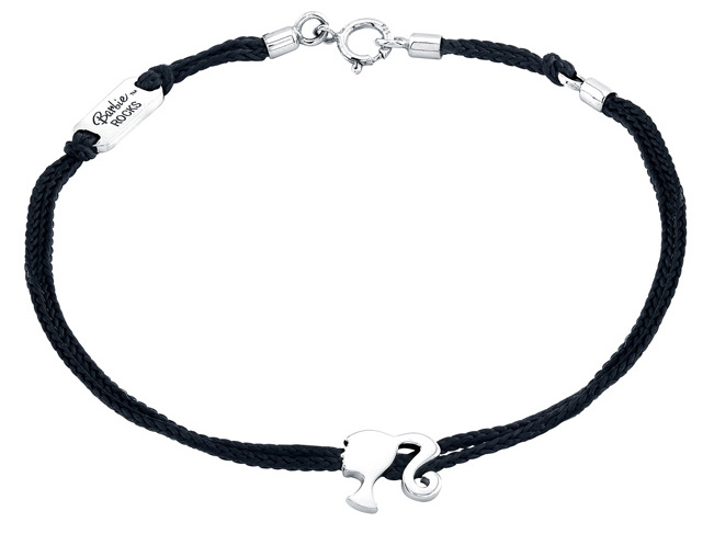 651x487 Miniature Sterling Silver Silhouette Bracelet On Black Silk Cord