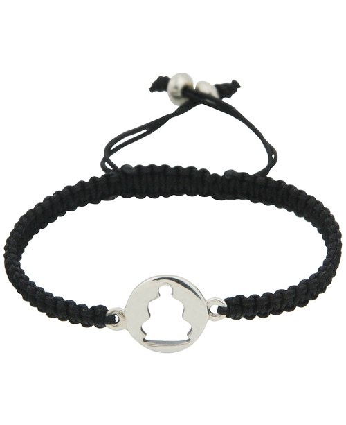 500x613 Silhouette Cord Bracelet With Sterling Silver