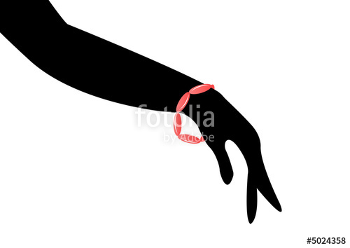 500x354 Bracelet On Female Silhouette Of Arm Hand Stock Photo