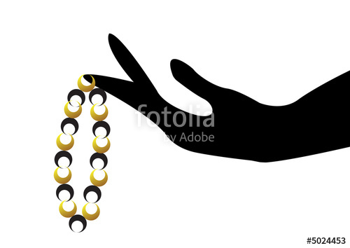 500x354 Female Silhouette Of Hand Holding Chain Bracelet Stock Photo