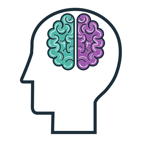 550x550 Head Silhouette With Brain