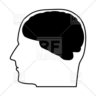 400x400 Head With The Brain Black Color Icon Royalty Free Vector Clip Art