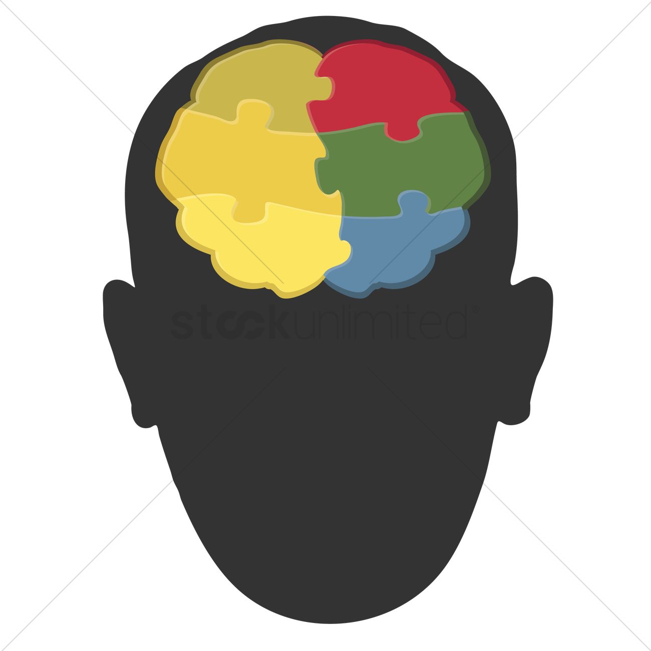 1300x1300 Human Head Silhouette With Brain Art Vector Image