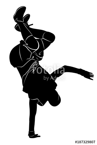 335x500 Silhouettes Breakdancer On A White Background Stock Image