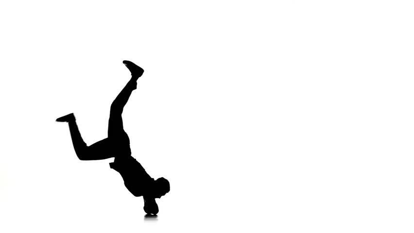 852x480 Young Dancer Man Dancing Breakdance Moves On Head, White
