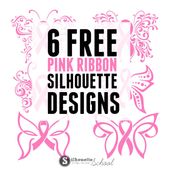 170x170 Pink Ribbon Cuttable Design Cut File. Vector, Clipart, Digital