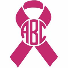 236x236 Breast Cancer Awareness Ribbon Monogram Decal