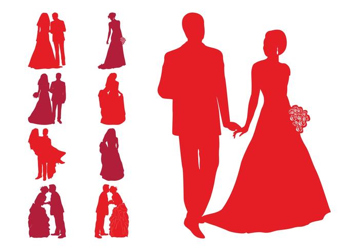 700x490 Wedding Silhouette Free Vector Art