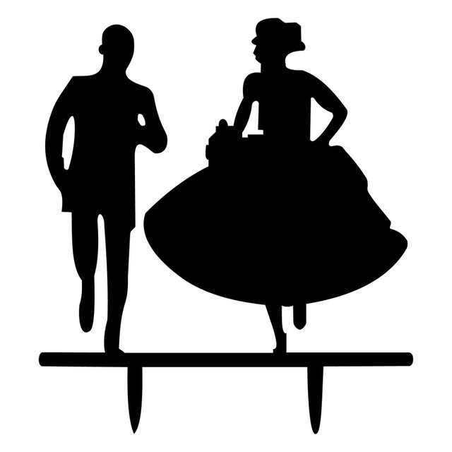 640x640 Running Couple Bride Groom Mr Amp Mrs Acrylic Cake Flags Topper
