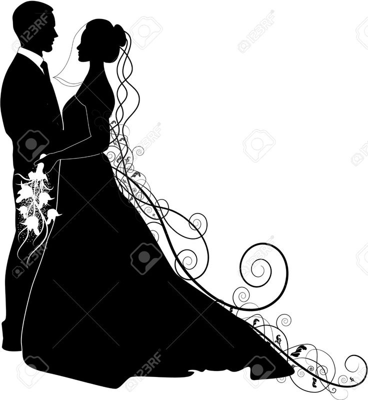 736x800 Ceremony Clipart Bride And Groom Silhouette