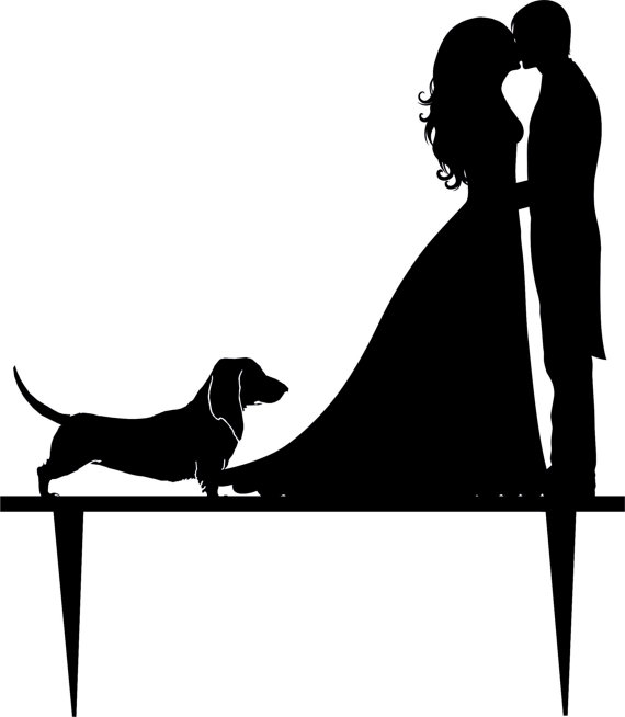 570x654 Wedding Cake Topper Silhouette Groom And Bride, Acrylic Cake