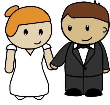 378x362 Image Of Bride And Groom Clipart