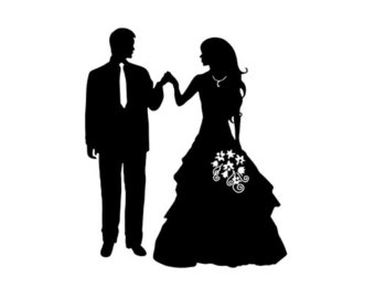 340x270 Wedding Couple Silhouette, Silhouettes, Graphics, Clip Art