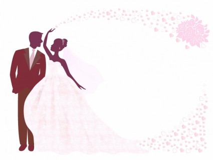 425x319 Bride And Groom Silhouette Vector Misc Free Vector Free Download