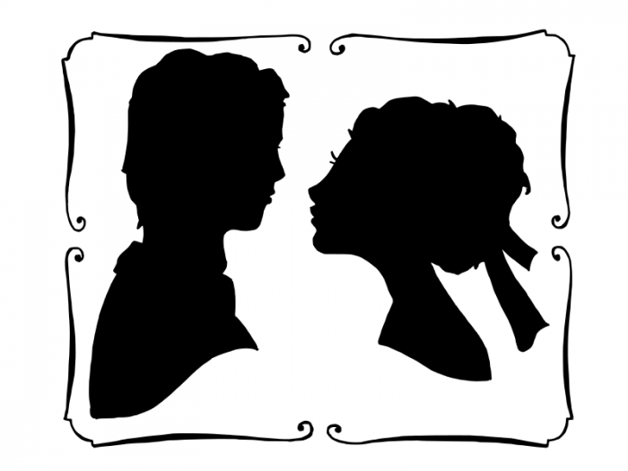 700x525 Bride And Groom Head In Frame Vector
