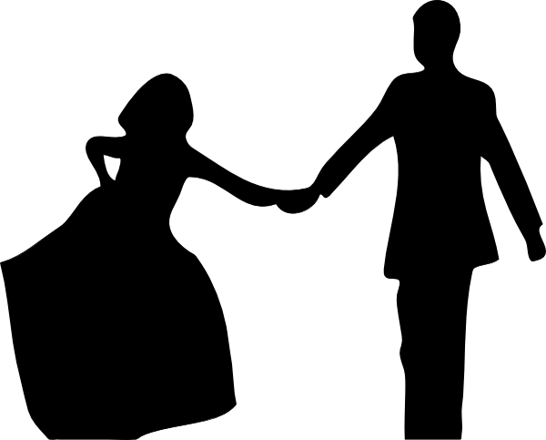 600x483 Black And White Bride And Groom Clip Art