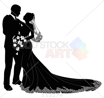 340x321 Stock Illustration Of Bride And Groom Silhouette Black On White Vector