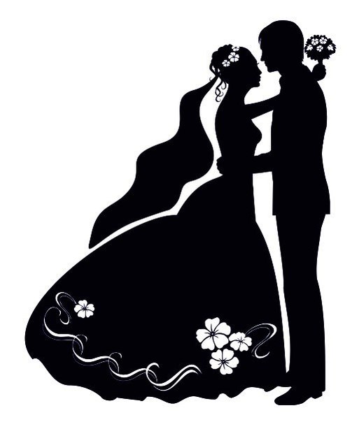 Bride And Groom Silhouette Vector at GetDrawings.com | Free for ...
