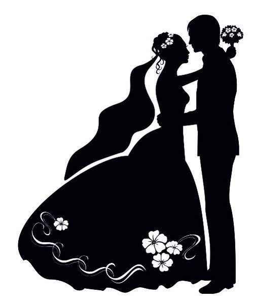 Download Bride And Groom Silhouette Vector at GetDrawings.com | Free for personal use Bride And Groom ...